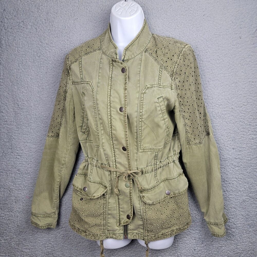 Anthropologie Hei Hei Jacket Women Small Military Army Green Utility Jacket